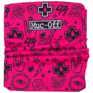 Pinker Muc-Off Halswärmer mit Muster für Fahrrad & Outdoor-Aktivitäten.