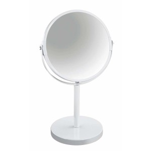 Specchio da tavolo bianco Spirella Sydney, specchio cosmetico rotondo per bagno e toeletta.