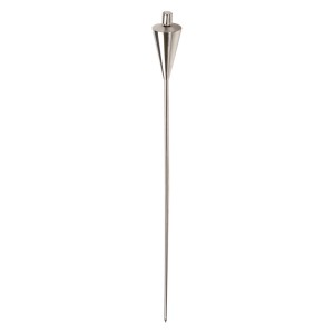 Konische Edelstahlfackel, silberfarben, 110 cm hoch, für stimmungsvolle Gartendekoration.