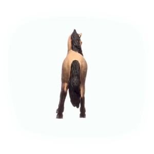 Schleich Horse Club Andalusier-Stute, braunes Fell, schwarze Mähne, Spielzeugfigur, Rückansicht.