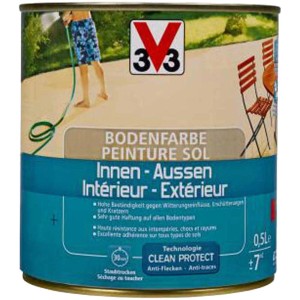 Weisse Spezial-Bodenfarbe 0,5 l für Innen- und Aussenbereiche. Strapazierfähige Fussbodenfarbe.