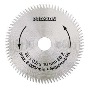 Lama per sega circolare Proxxon Super-Cut, diametro 58 mm, accessorio per utensili miniaturizzati.