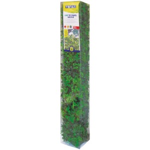 Haie artificielle 3D Saltus emballée pour brise-vue de balcon avec feuilles vertes.
