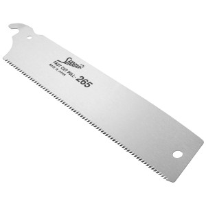 Lame de scie de rechange Shogun Kataba 265 pour le travail du bois fin, gros plan.