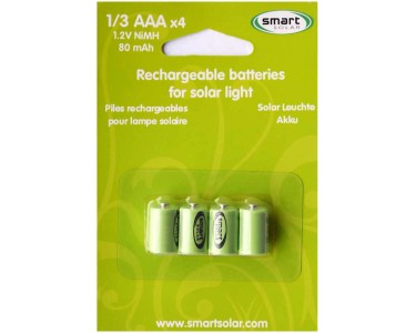 Pile rechargeable pour lampes solaires 1/3 AAA 4 pcs