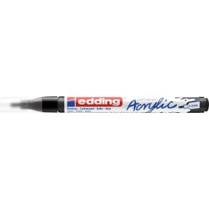 Marqueur acrylique fin Edding 5300, noir, pour toile, papier et bois.