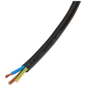 Câble TD noir H05VV-F3G2,5 au mètre, adapté aux appareils électriques.
