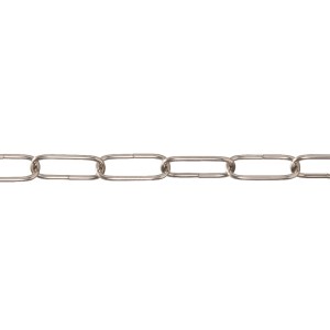 Conacord Ringkette aus Stahl, Ø 2,8 mm, Nickel, als Meterware.