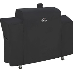 Housse de barbecue noire Jamestown Dean pour station combinée, résistante au vent et aux intempéries.