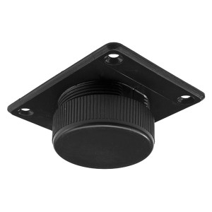 Vérin de réglage Hettich noir en plastique, à visser et réglable en hauteur jusqu'à 20 mm.