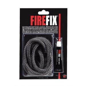 Cordon en céramique Firefix, diamètre 12mm, longueur 2m, gris, avec adhésif, pour accessoires de cheminée et de poêle.