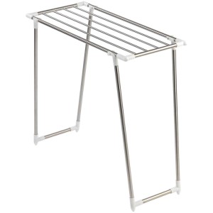 Stendibiancheria Wenko Profi Single in acciaio inox, uno stendino compatto per piccoli spazi.