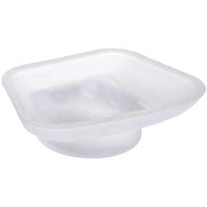 Diaqua Seifenschale aus Glas, transparent-weiß, für Bad & WC.