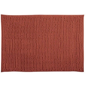 Tappeto da bagno MSV Chenille color terracotta, 50x80 cm. Tappetino soffice con rivestimento antiscivolo.