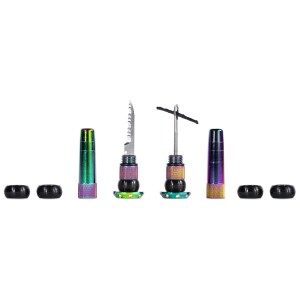 Muc-Off Stealth Tubeless Puncture Plugs Pannenkit in Metallic. Fahrrad Reparaturset mit Werkzeug und Reifenstopfen.