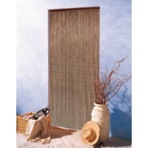 Rideau de porte en bambou marron Saigon, 90x200 cm, comme séparateur de pièce ou décoration.