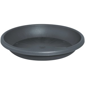 Soucoupe ronde anthracite pour pot de fleurs Geli Cylindro, env. Ø 29 cm.