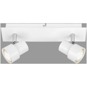 Weisse Briloner Spotleuchte Rock mit 2 GU10 LED Spots, dreh- und schwenkbar.