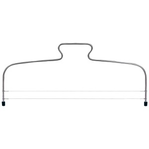 Tortenschneider aus Edelstahl mit verstellbaren Schneidedrähten, Schnittbreite 34 cm.
