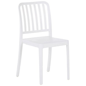 Sedia da giardino bianca Sersale in plastica, parte di un set da 2, per patio e giardino.