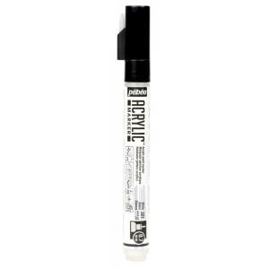 Pébéo Acrylic Marker, weiss, 0,7 mm Rundspitze für feine Linien.