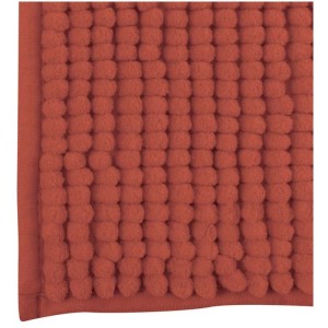 Tappeto da bagno MSV Chenille color terracotta, 50x80 cm. Tappetino soffice con texture a pallini.