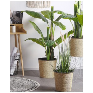Pianta artificiale di banano, alta 154 cm, in vaso. Pianta decorativa per interni.