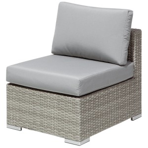 Elemento lounge modulare in polyrattan grigio, parte del set lounge Beliani XXL 8 posti.