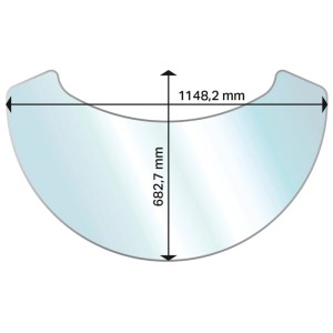 Elliptische Aduro Glasbodenplatte 114,8x68,2 cm für Kaminöfen, transparent.
