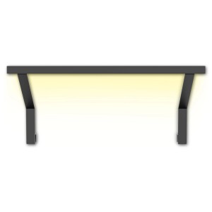 Cozze Étagère LED pour cuisine extérieure Elements 52cm, revêtement poudre noir, pour montage de bandes LED (disponibles séparément).