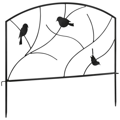 Garteneinfassung Vogel Eisen Schwarz (HxBxT) 48 x 56,5 x 0,8 cm