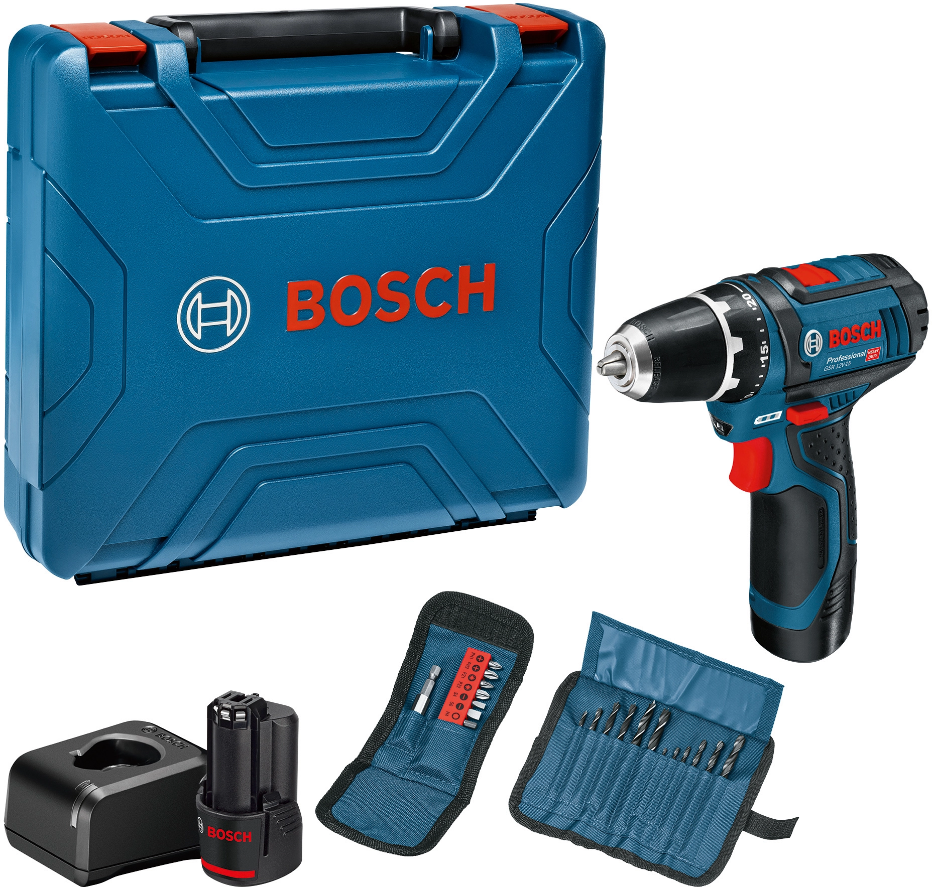 Bosch Professional Perceuse-visseuse sans fil GSR 12V-15 /avec 2 batteries