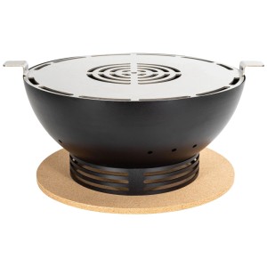 Grill de table rond Nouvel Tavolo noir en acier inoxydable, Ø 39,5 cm, pour charbon de bois.