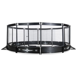 Campo Panna Exit Toys rotondo nero in acciaio con rete, diametro 488 cm.