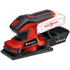 Ponceuse vibrante sans fil Einhell TC-OS 18/187 Li (sans batterie) rouge et noire. Ponceuse maniable.