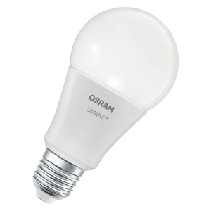 Lampadina LED Osram Smart+ Matter E27, RGBW, 14W, A100, controllo luce smart.