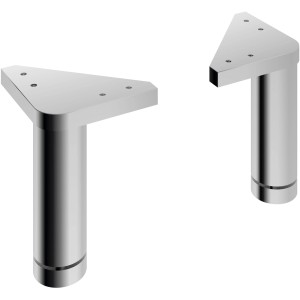 Pelipal Quickset 328 pieds, lot de 2, chrome brillant pour meubles de salle de bains, pour montage au sol.