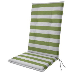 Cuscino per sedia a schienale alto Doppler Living D.4913, a righe verdi e bianche, 48x119 cm.