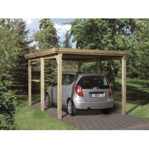 Weka Carport singolo a tetto piatto 617 Gr. 1 con lamiera trapezoidale