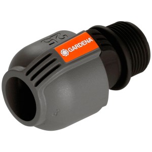 Raccord Gardena 25 mm x 25 mm avec filetage mâle pour systèmes d'arrosage.