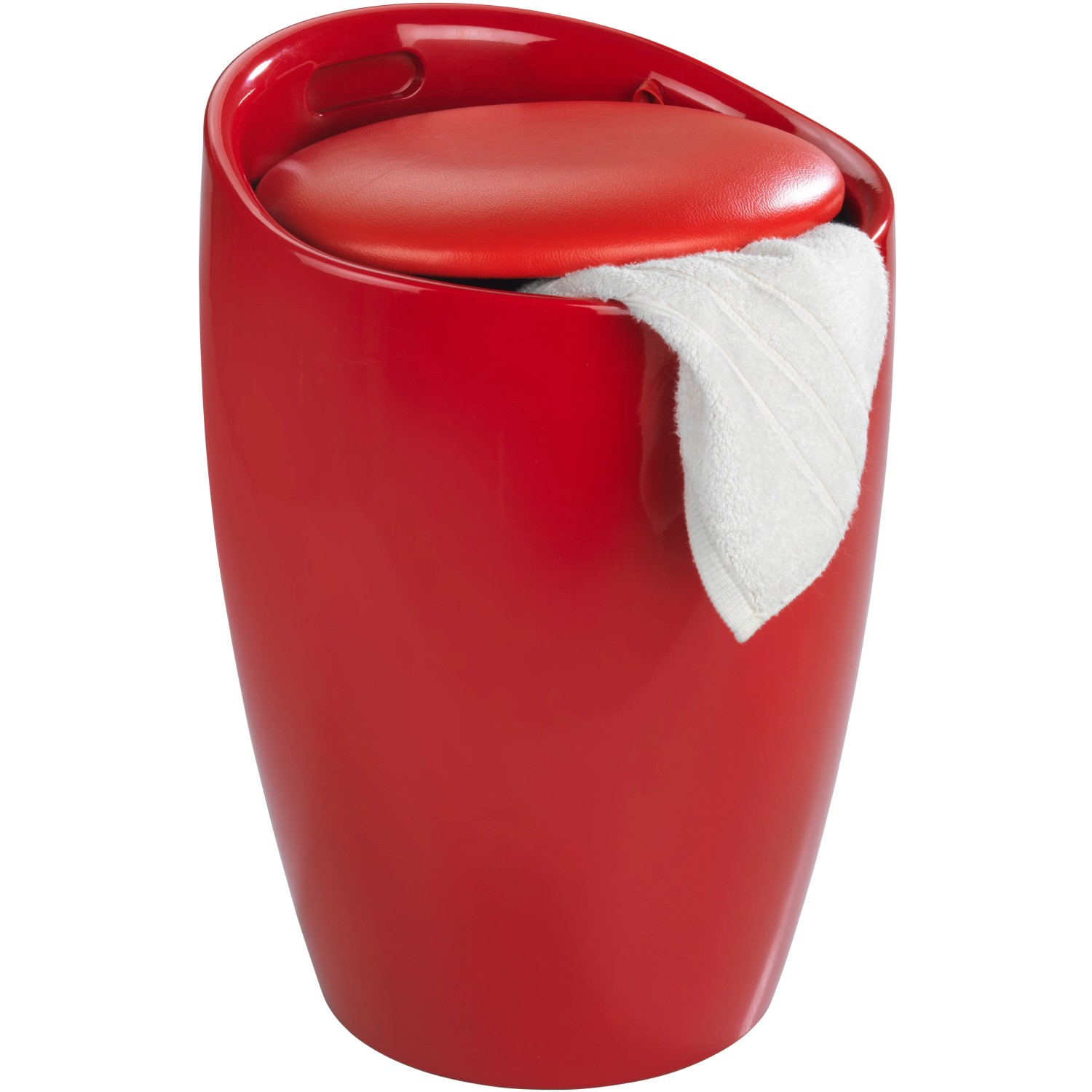 Wenko Badhocker Candy mit abnehmbarem Wäschesack Kunststoff Rot 20 l