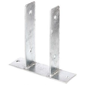 Support de poteau en U Gah Alberts, 200x81 mm, galvanisé à chaud pour clôtures et constructions en bois.