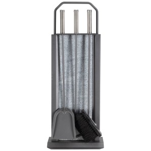 Nouvel Set de 4 outils de cheminée en métal avec pelle et brosse pour cheminée et poêle.
