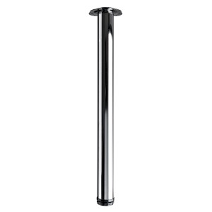 Gamba per tavolo cromata Hettich, alta 710 mm, Ø 60 mm, set da 4 per mobili.