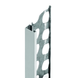 Profilo di finitura intonaco, 14 mm x 2500 mm, per delimitare superfici intonacate interne.