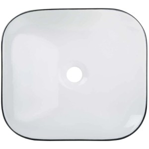 Vasque à poser Cuando, blanc-noir, 45 cm, forme ovale, design moderne.