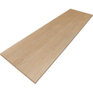 Piano di lavoro in legno massello di bambù, 240x63,5x2,7 cm, venatura chiara.