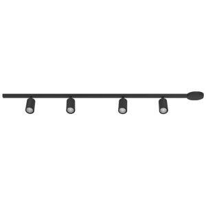 Kit de spots sur rail Eglo EasyTrack noir avec 4 spots en aluminium pour un éclairage flexible.