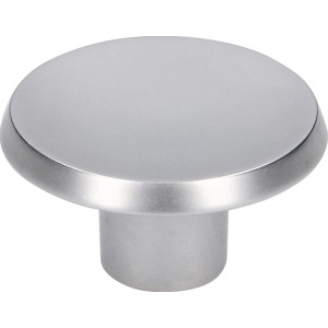 Pomello per mobili Siro, metallo cromato opaco, Ø 38 mm. Design semplice per mobili.