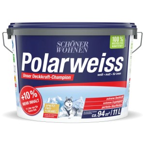 Secchio di pittura per interni Schöner Wohnen Polarweiss, 11 litri, adatta per pareti e soffitti.